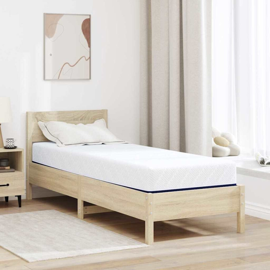 vidaXL Matras Wit en Blauw 80 x 200 cm Jacquard stof vidaXL Matras Wit en Blauw 80 x 200 cm Jacquard stof afbeelding 1