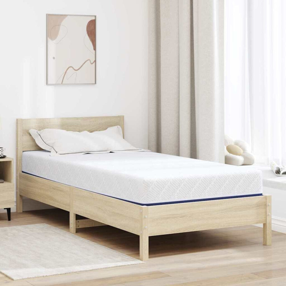 vidaXL Matras Wit en Blauw 90 x 200 cm Jacquard stof afbeelding 1