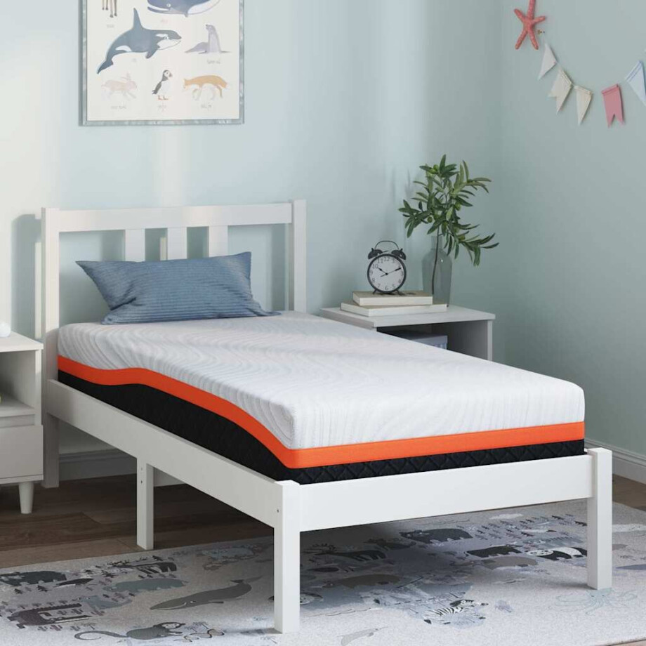 vidaXL Matras Wit en zwart 80 x 160 cm Jacquard stof afbeelding 1