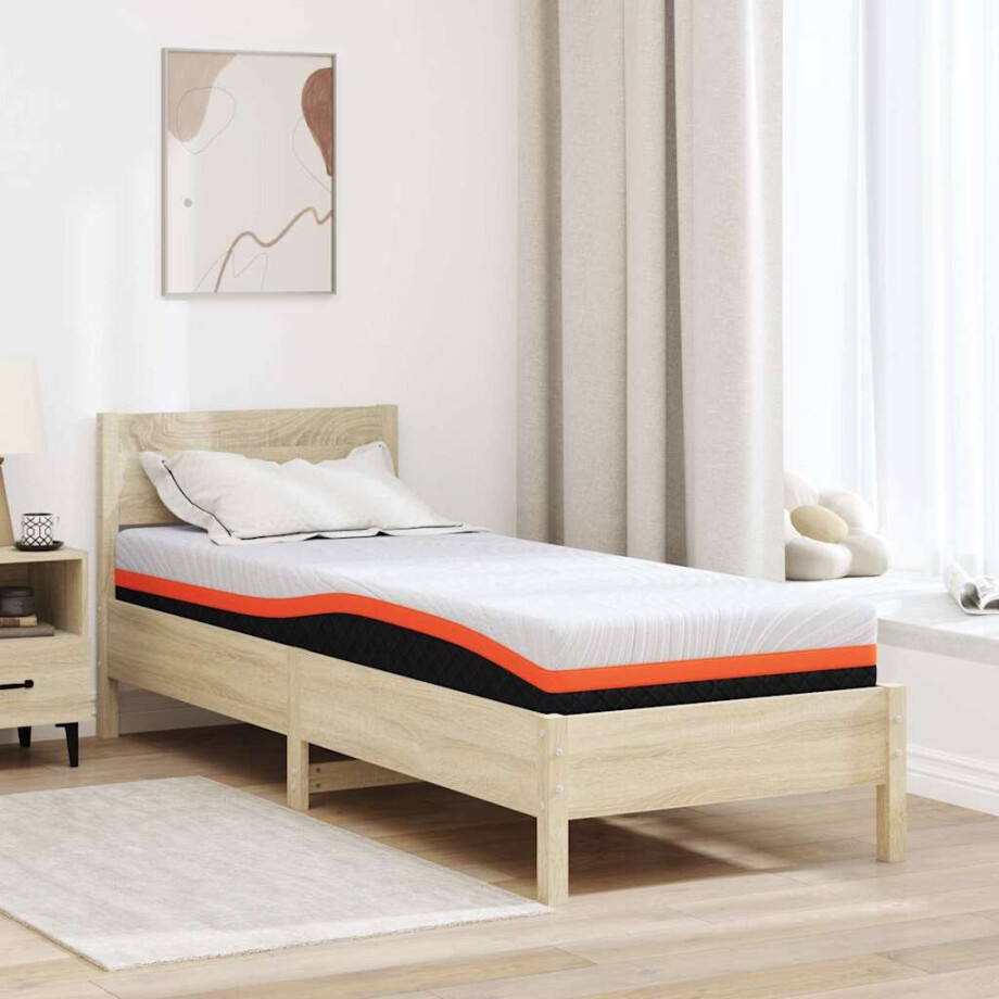 vidaXL Matras Wit en zwart 80 x 200 cm Jacquard stof afbeelding 1