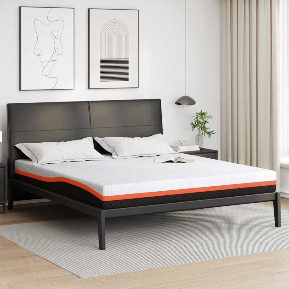 vidaXL Matras Wit en zwart 180 x 200 cm Jacquard stof vidaXL Matras Wit en zwart 180 x 200 cm Jacquard stof afbeelding 1
