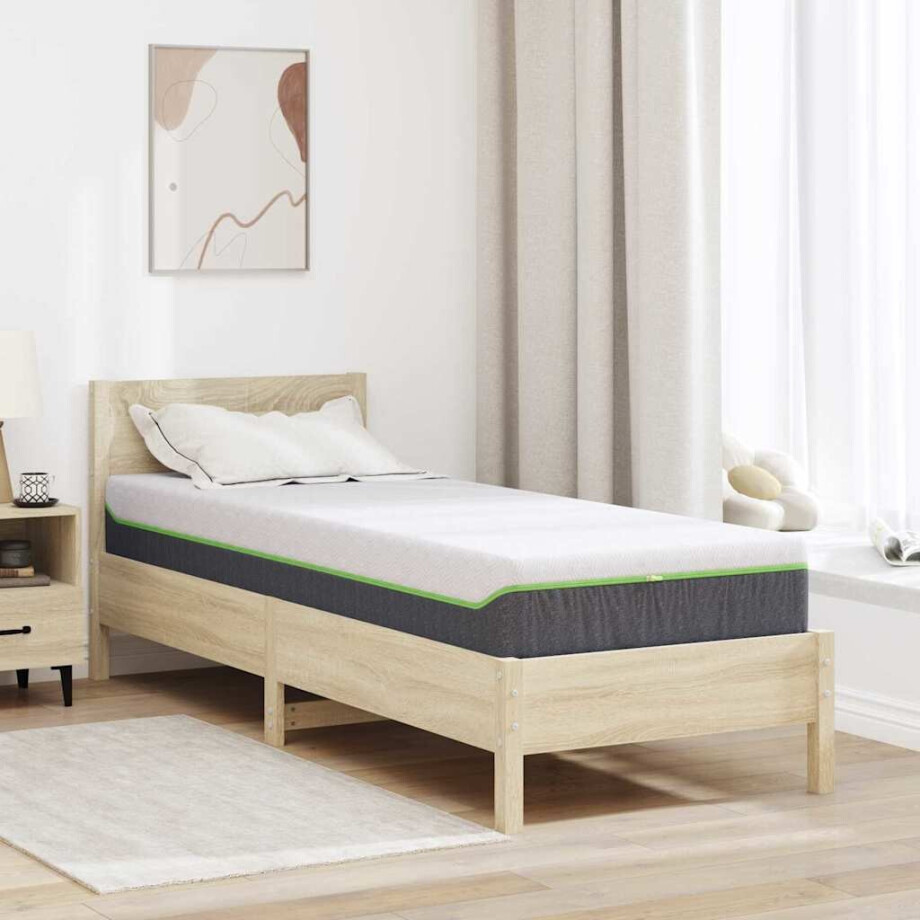 vidaXL Matras Wit en Grijs 80 x 200 cm Jacquard stof afbeelding 1