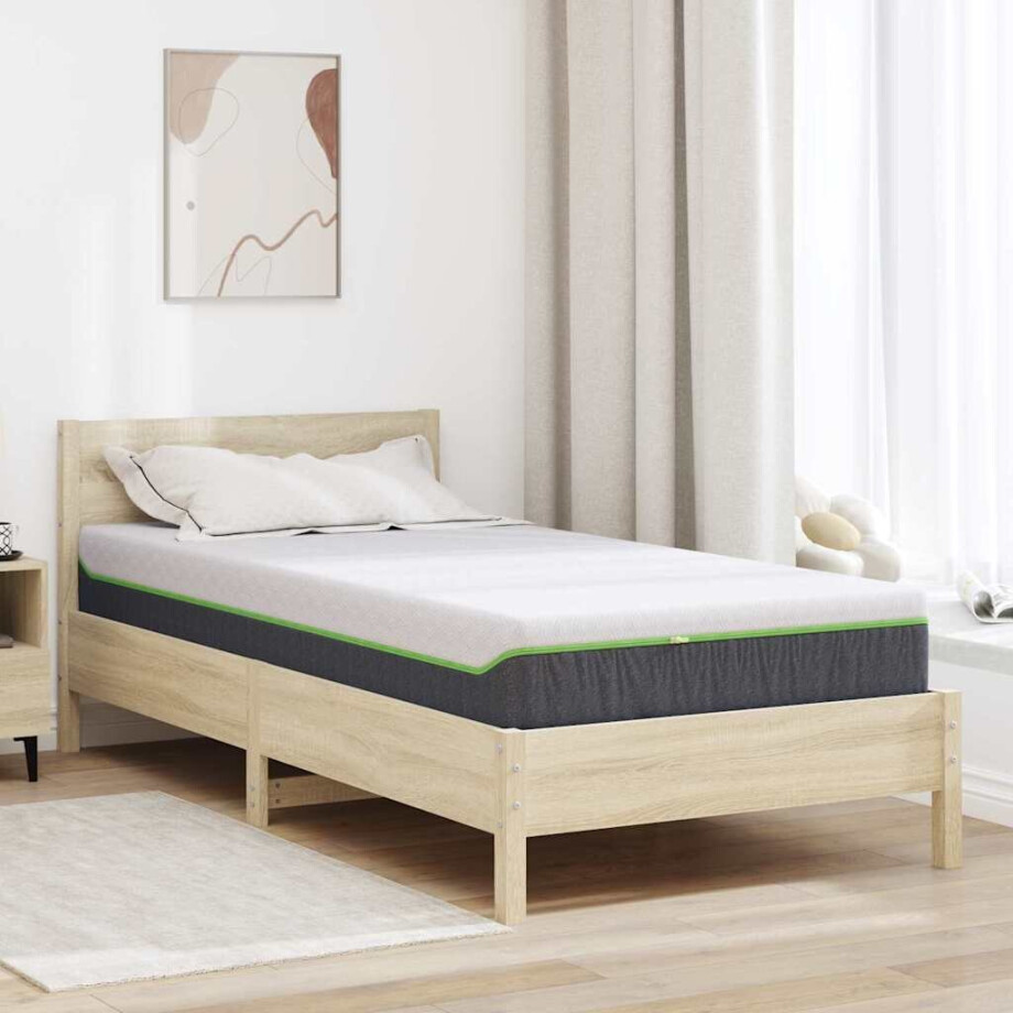 vidaXL Matras Wit en Grijs 90 x 190 cm Jacquard stof vidaXL Matras Wit en Grijs 90 x 190 cm Jacquard stof afbeelding 1