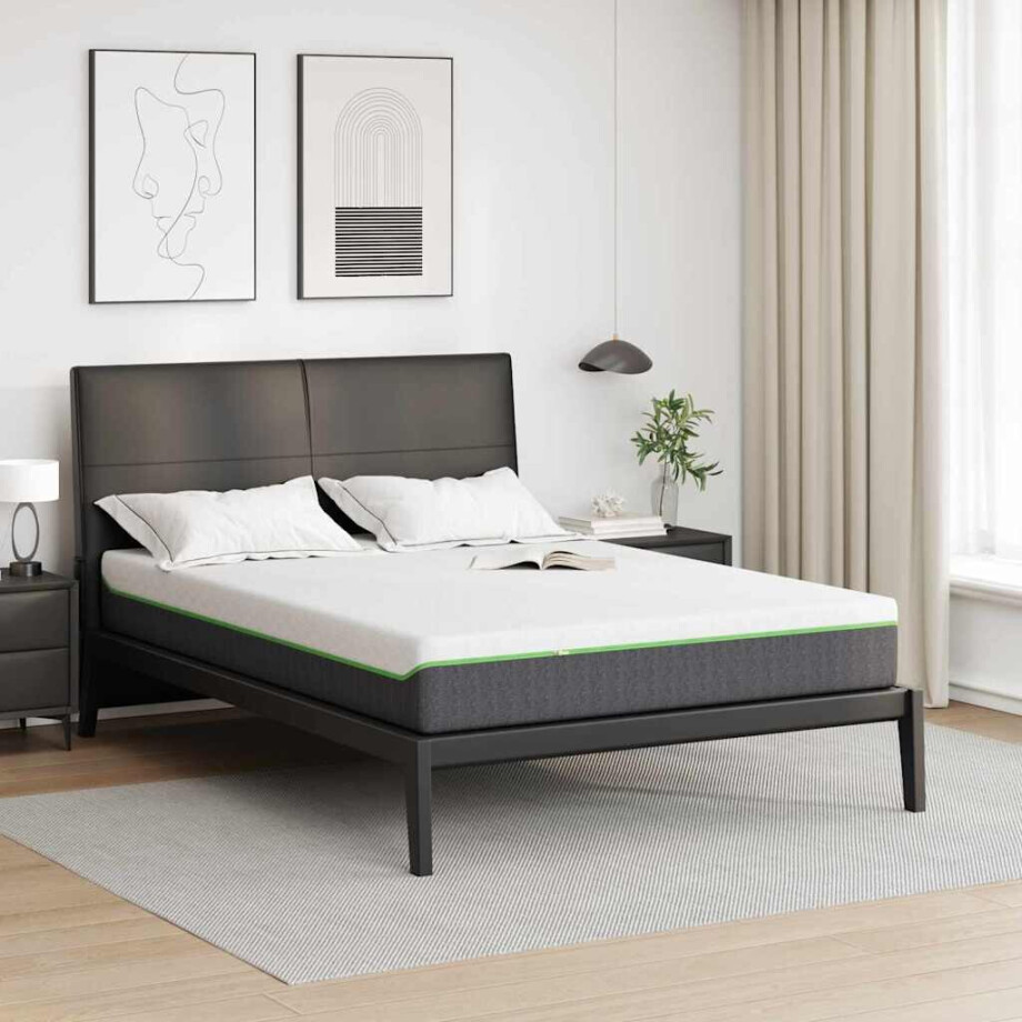 vidaXL Matras Wit en Grijs 140 x 200 cm Jacquard stof vidaXL Matras Wit en Grijs 140 x 200 cm Jacquard stof afbeelding 1