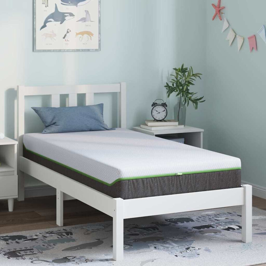 vidaXL Matras Wit en Grijs 80 x 160 cm Jacquard stof afbeelding 1