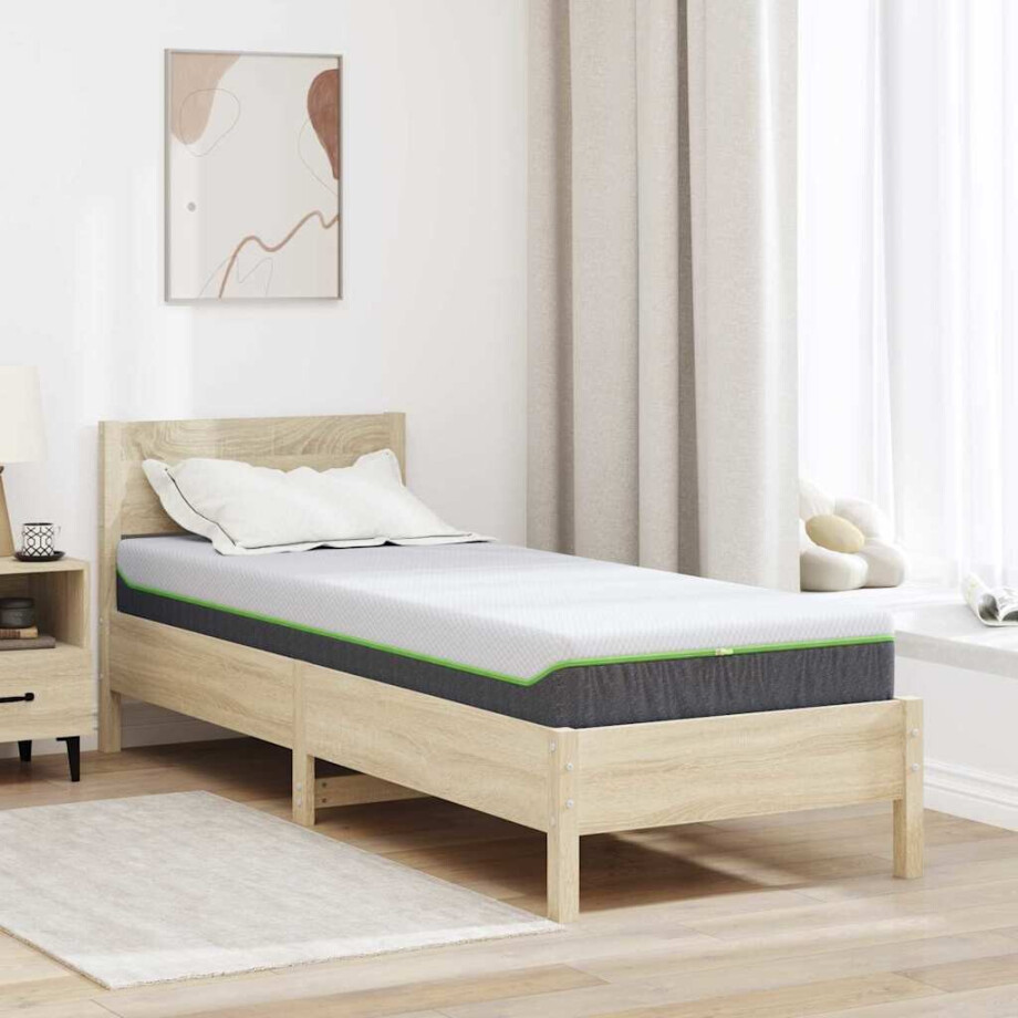 vidaXL Matras Wit en Grijs 80 x 200 cm Jacquard stof afbeelding 1
