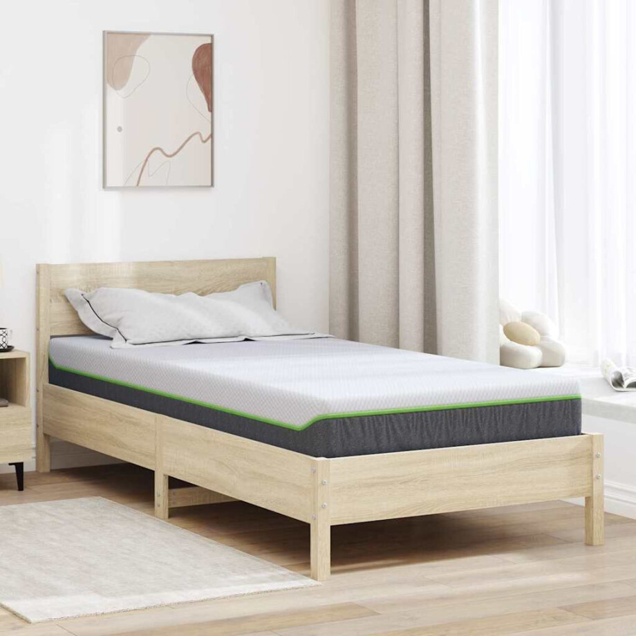 vidaXL Matras Wit en Grijs 120 x 200 cm Jacquard stof afbeelding 1