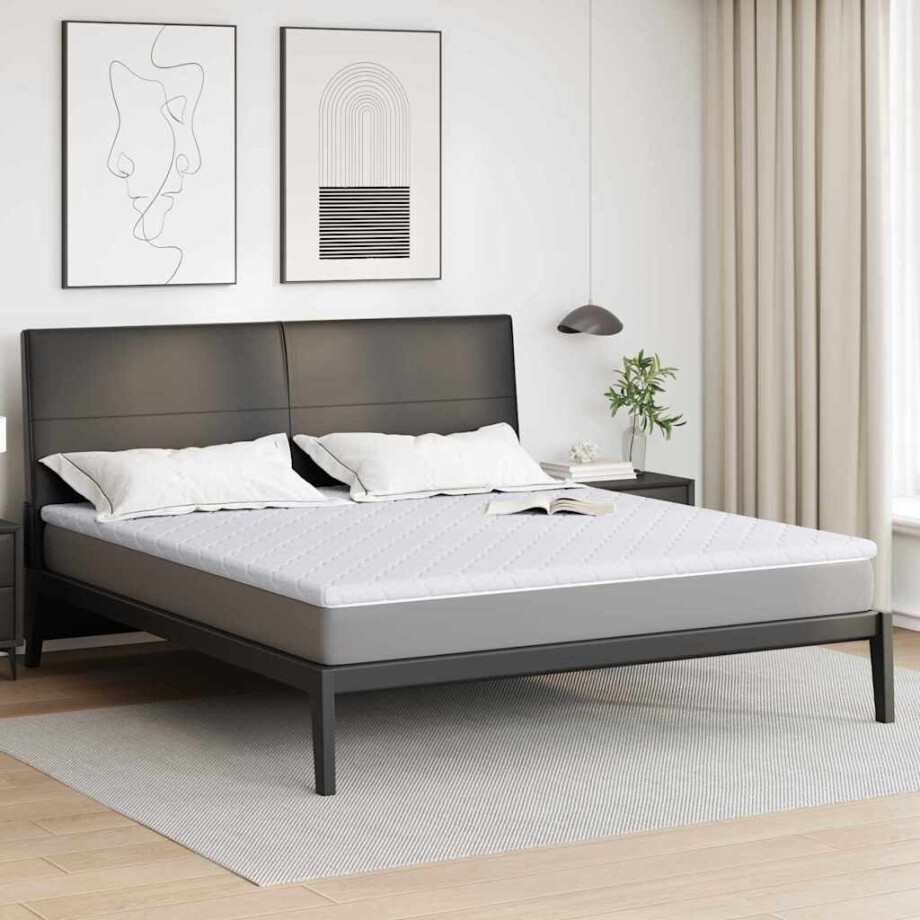 vidaXL Kokos Topper Wit 180 x 200 cm Jacquard stof vidaXL Kokos Topper Wit 180 x 200 cm Jacquard stof afbeelding 1