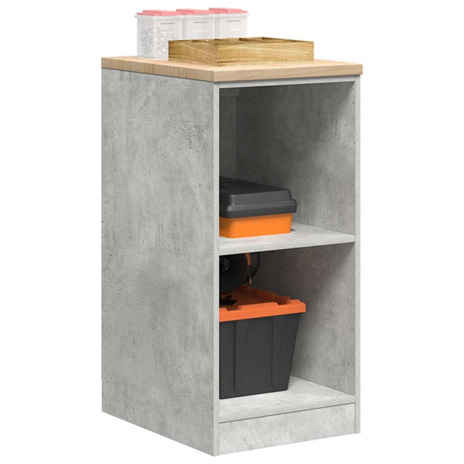 vidaXL Garagekast 40x51x85 cm massief grenenhout betongrijs afbeelding 1