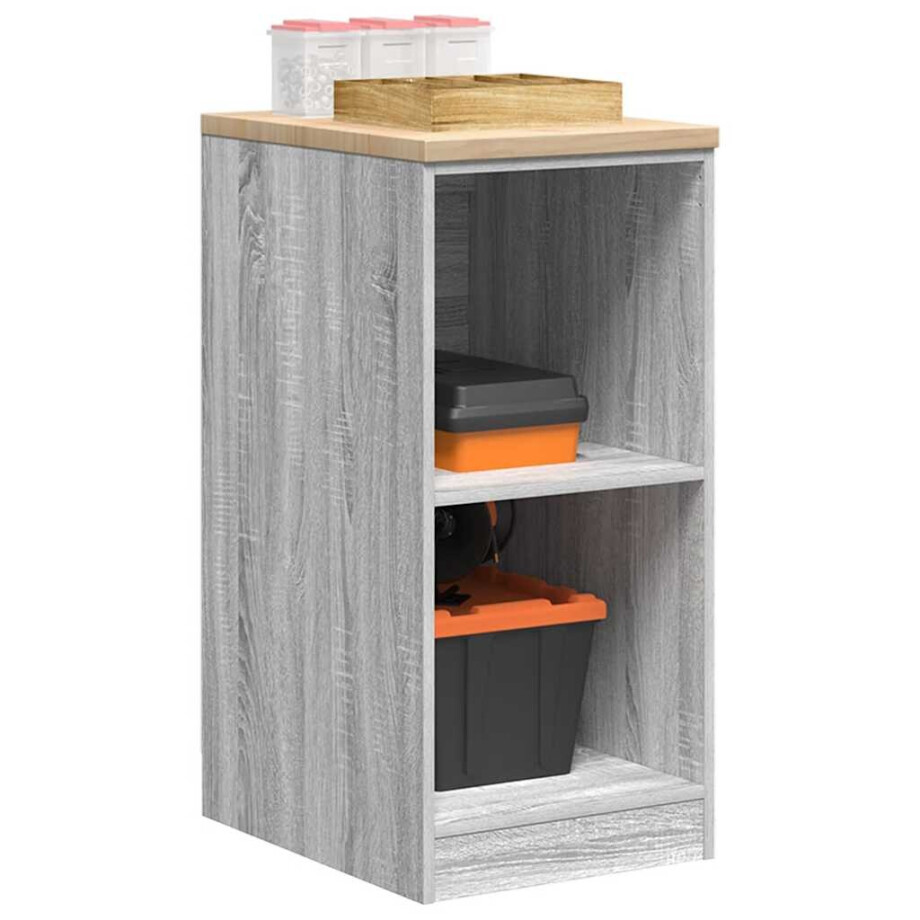 vidaXL Garagekast 40x51x85 cm massief grenenhout grijs sonoma vidaXL Garagekast 40x51x85 cm massief grenenhout grijs sonoma afbeelding 1