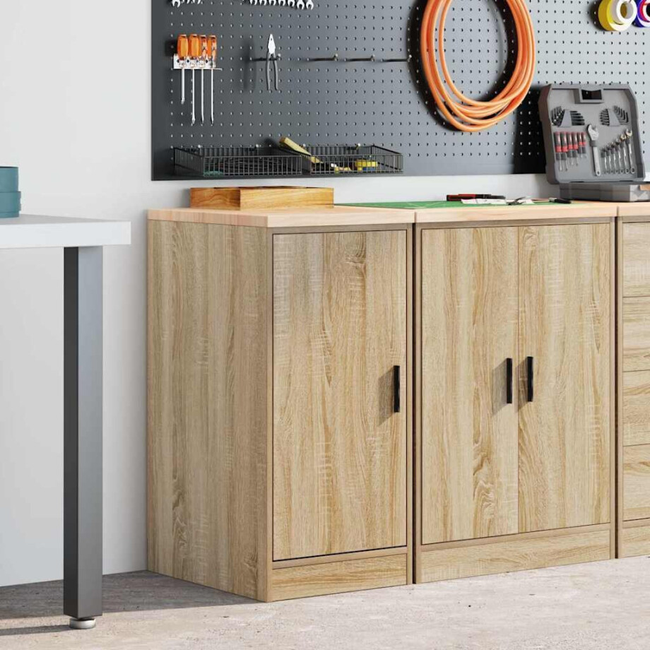 vidaXL Garagekast 40x51x85 cm massief grenenhout sonoma eikenkleurig vidaXL Garagekast 40x51x85 cm massief grenenhout sonoma eikenkleurig afbeelding 1