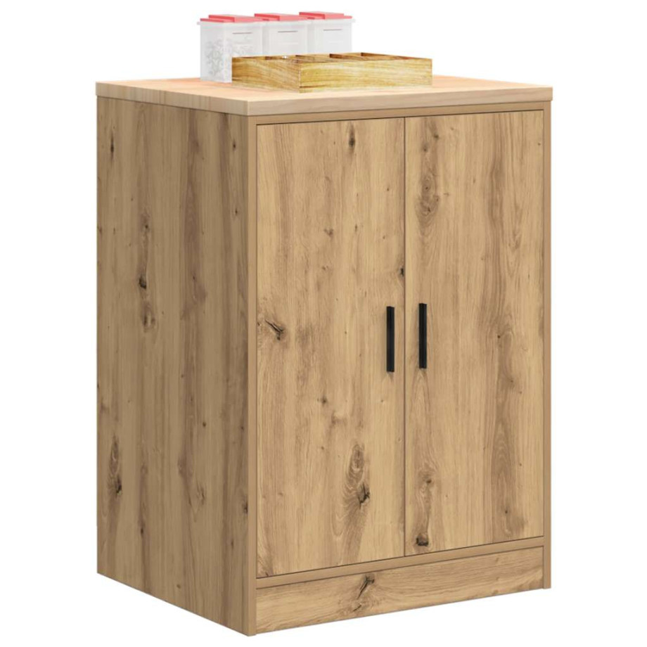 vidaXL Garagekast 60x51x85 cm massief grenenhout artisan eikenkleurig afbeelding 1