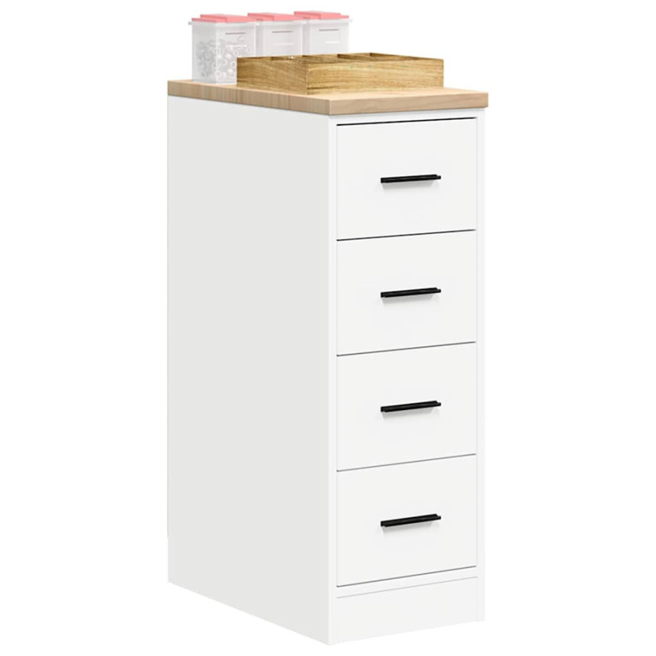 vidaXL Garagekast 30x51x85 cm massief grenenhout wit afbeelding 1