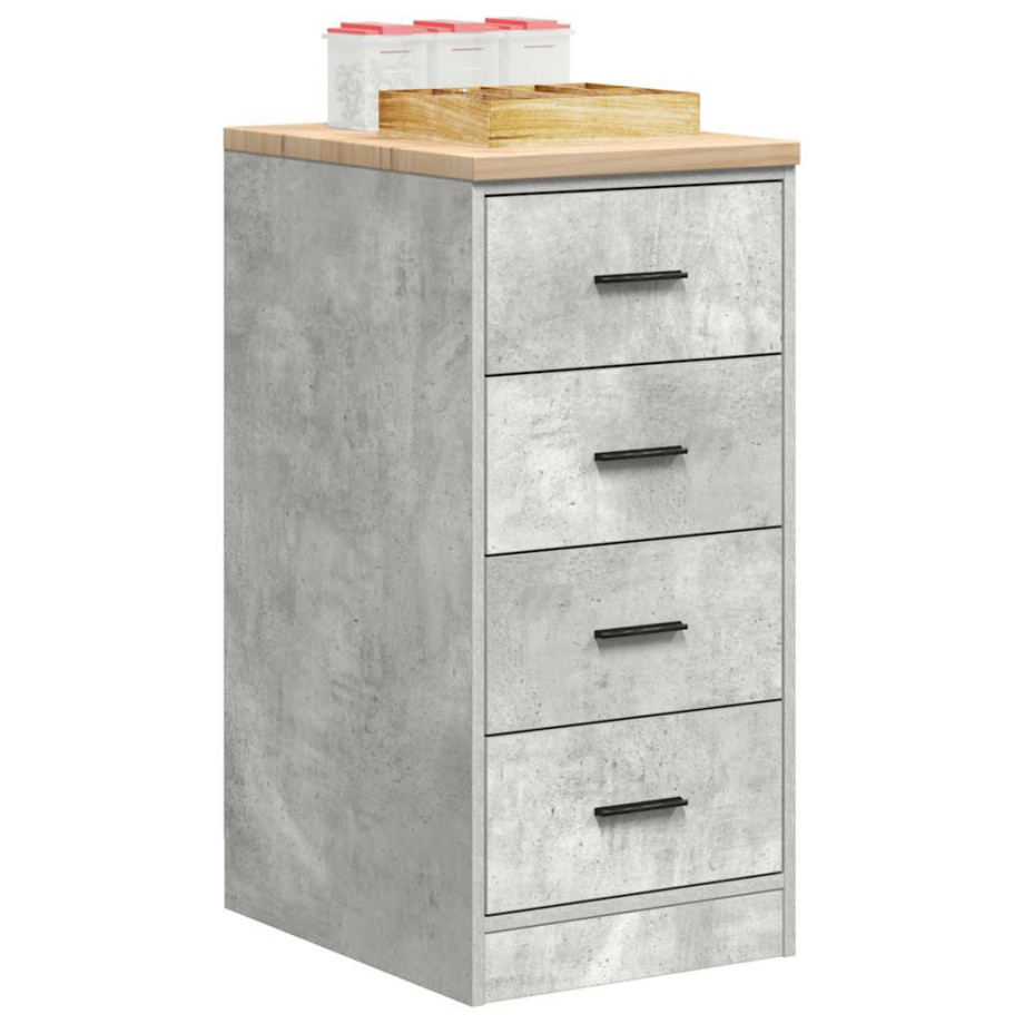 vidaXL Garagekast 40x51x85 cm massief grenenhout betongrijs afbeelding 1