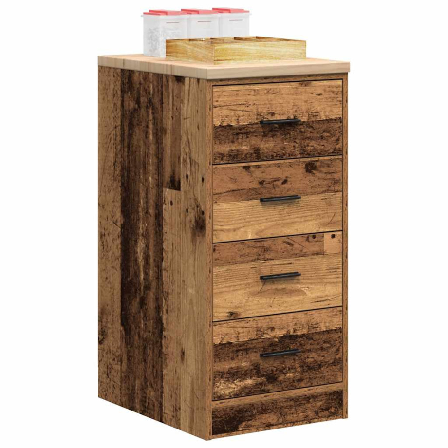 vidaXL Garagekast 40x51x85 cm massief grenenhout oud hout afbeelding 1