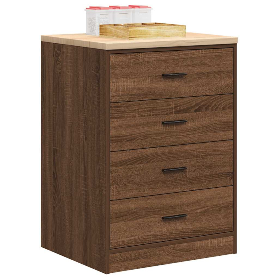 vidaXL Garagekast 60x51x85 cm massief grenenhout bruin eikenkleurig afbeelding 1