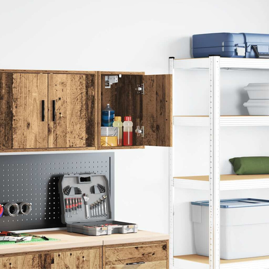 vidaXL Garage wandkast bewerkt hout oud hout vidaXL Garage wandkast bewerkt hout oud hout afbeelding 1