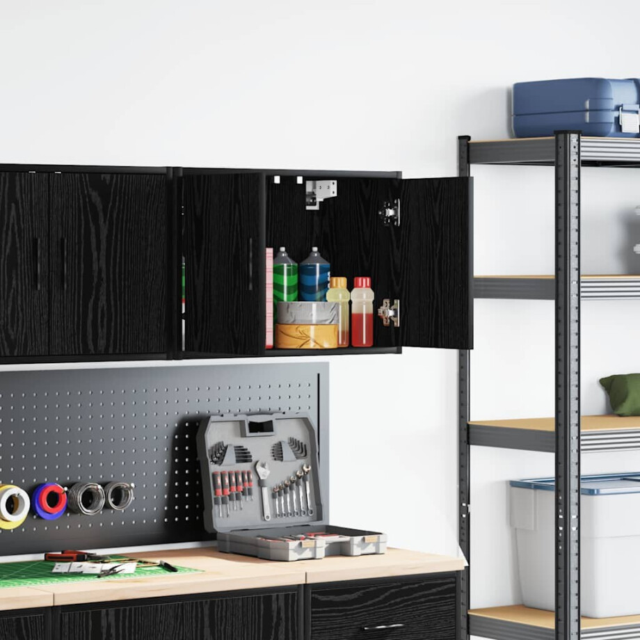 vidaXL Garagewandkast spaanplaat zwart vidaXL Garagewandkast spaanplaat zwart afbeelding 1