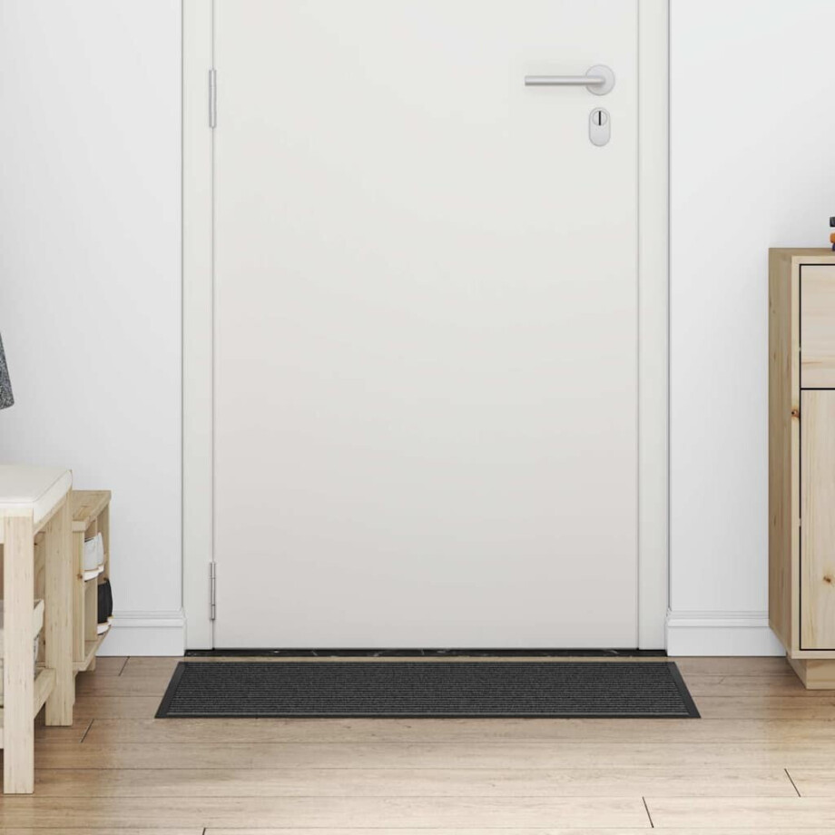 vidaXL Deurmat Zwart 60 x 90 cm Polypropyleen afbeelding 1