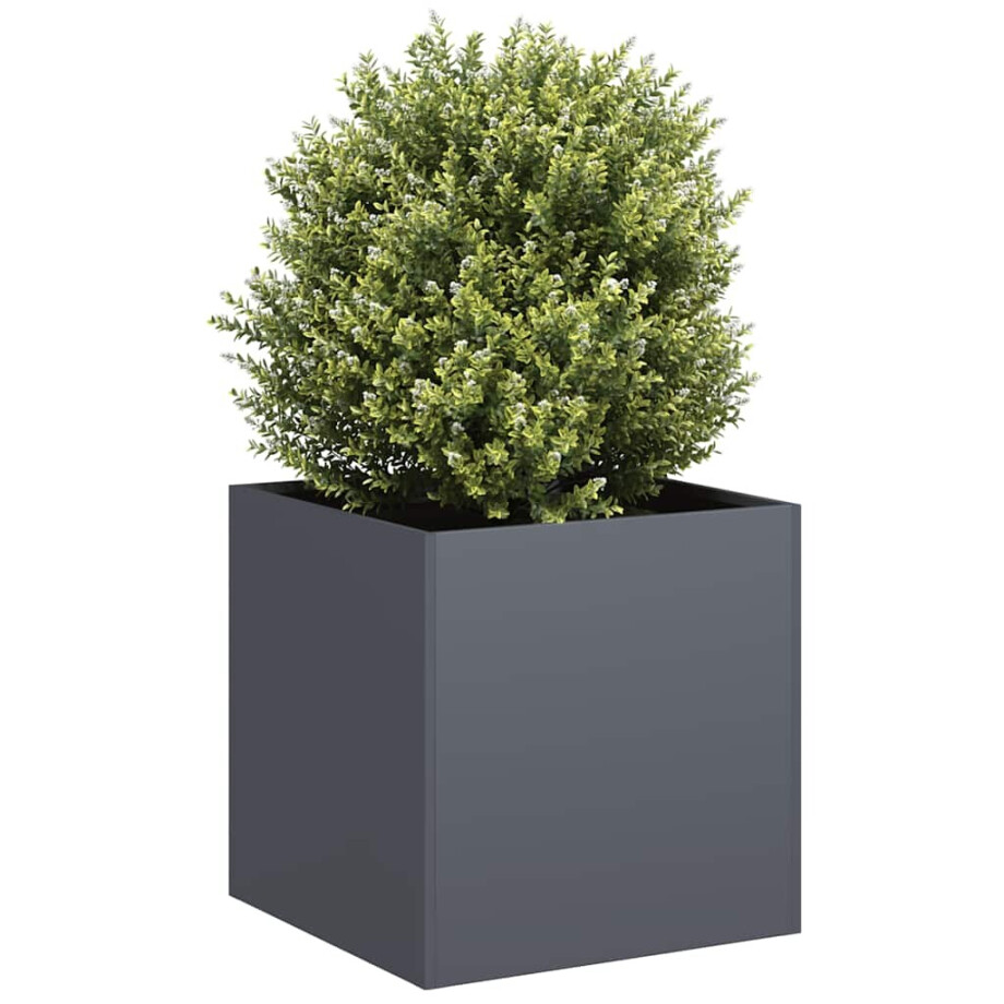 vidaXL Plantenbak 40x40x40 cm koudgewalst staal antracietkleurig afbeelding 1