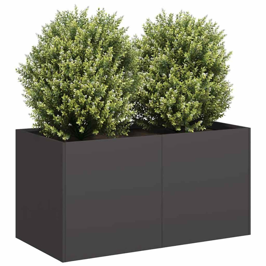 vidaXL Plantenbak 80x40x40 cm koudgewalst staal zwart afbeelding 1