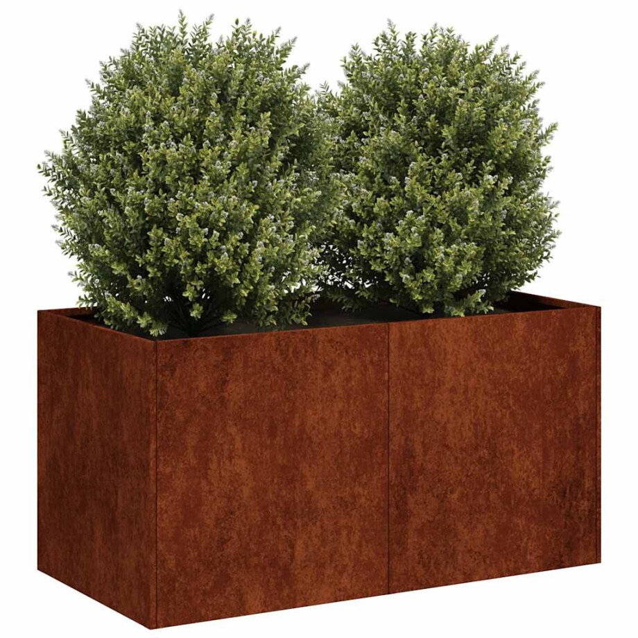 vidaXL Plantenbak roestig 80x40x40 cm weervast staal afbeelding 1