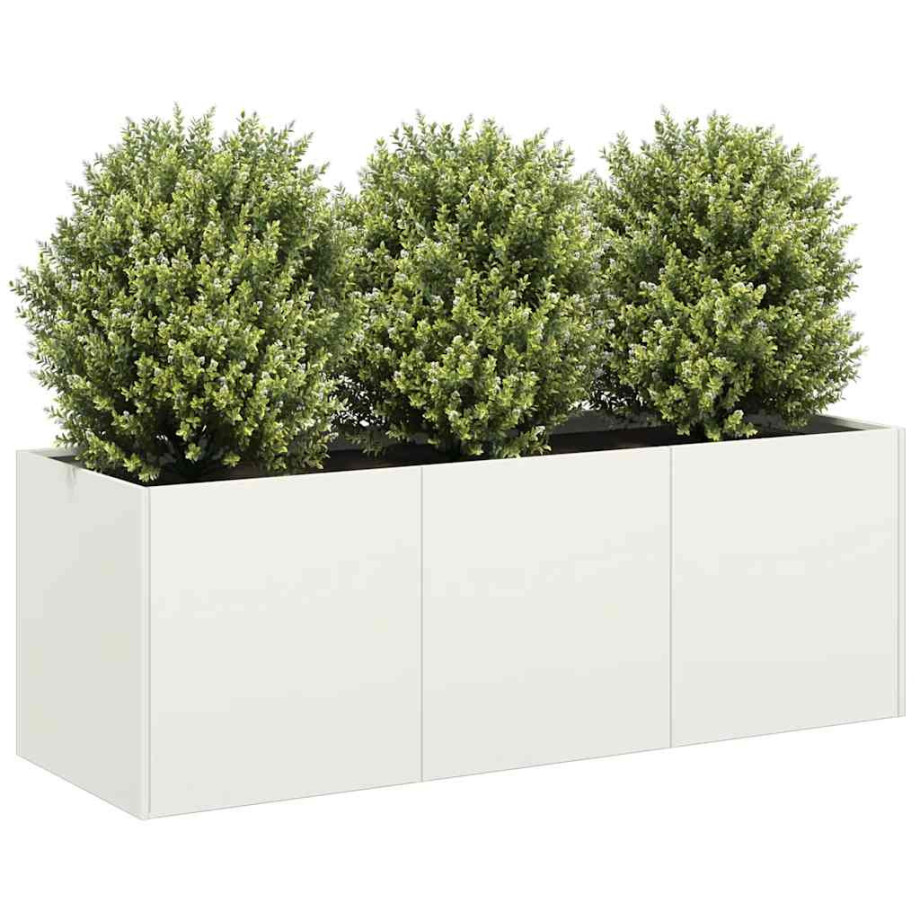 vidaXL Plantenbak 120x40x40 cm koudgewalst staal wit afbeelding 1