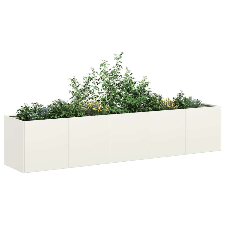 vidaXL Plantenbak 40x40x40 cm koudgewalst staal wit afbeelding 1