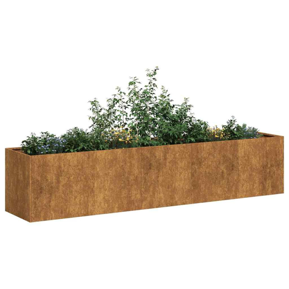 vidaXL Plantenbak roestig 200x40x40 cm weervast staal afbeelding 1