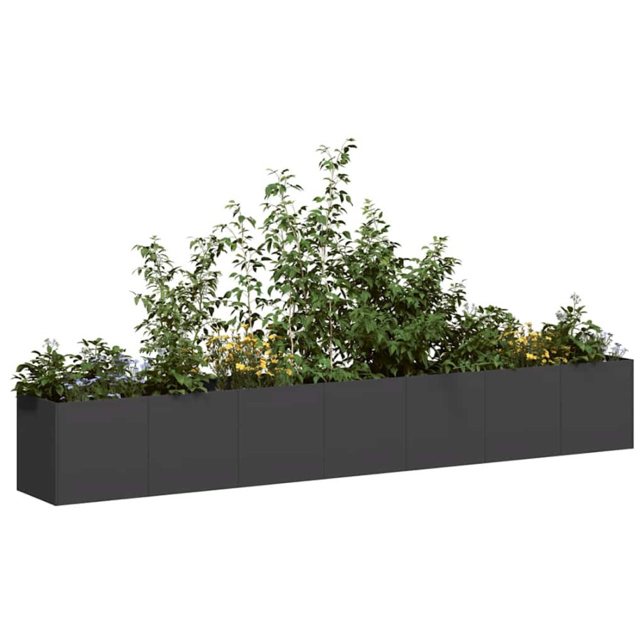 vidaXL Plantenbak 280x40x40 cm koudgewalst staal zwart afbeelding 1