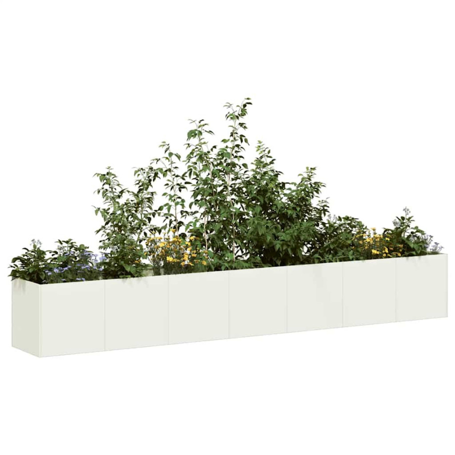 vidaXL Plantenbak 280x40x40 cm koudgewalst staal wit afbeelding 1