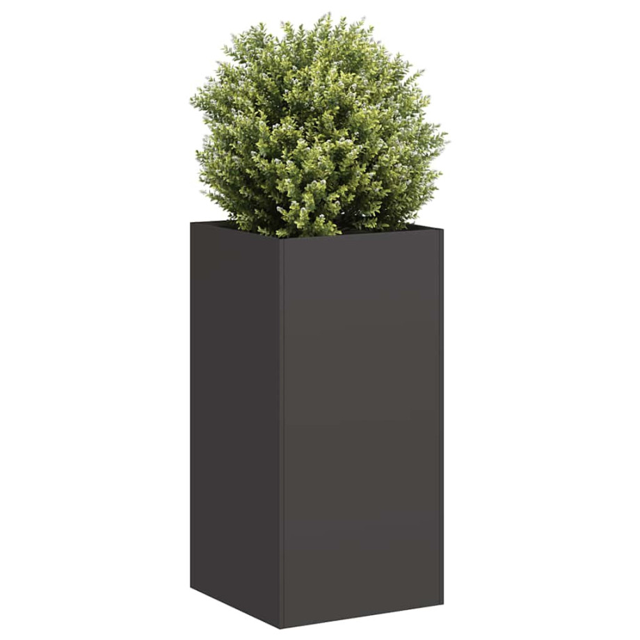 vidaXL Plantenbak 40x40x80 cm koudgewalst staal zwart afbeelding 1