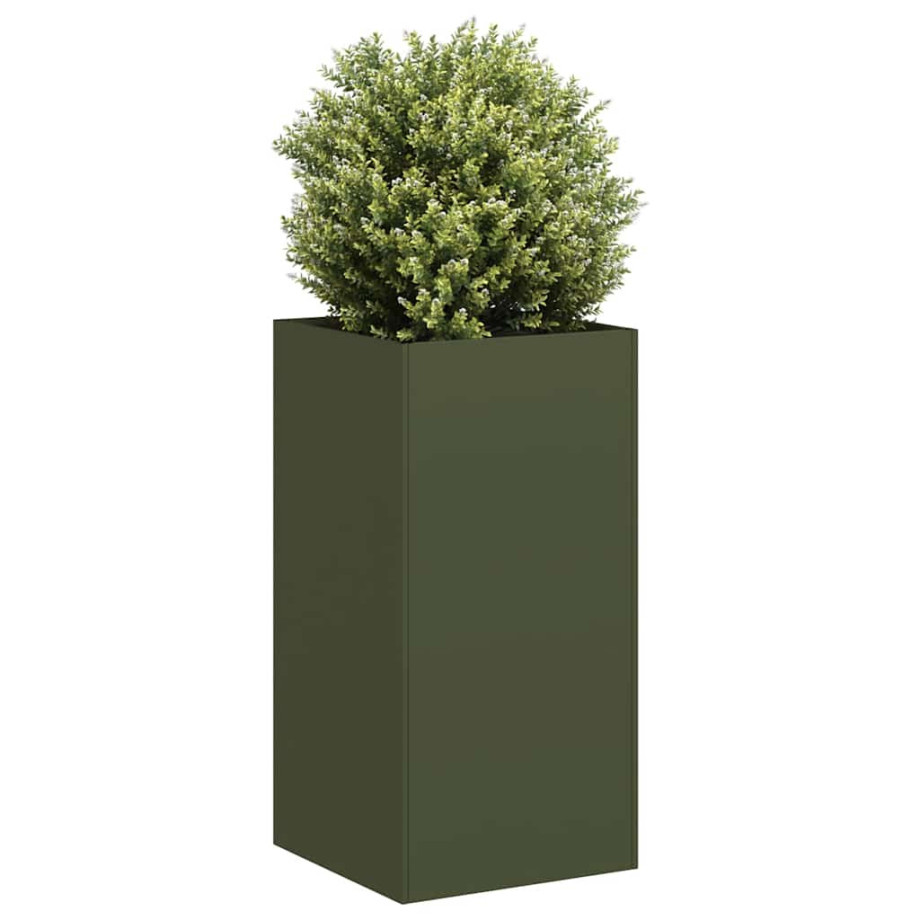 vidaXL Plantenbak 40x40x80 cm koudgewalst staal olijfgroen afbeelding 1