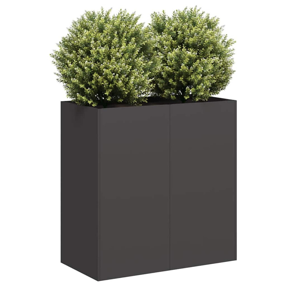 vidaXL Plantenbak 80x40x80 cm koudgewalst staal zwart afbeelding 1