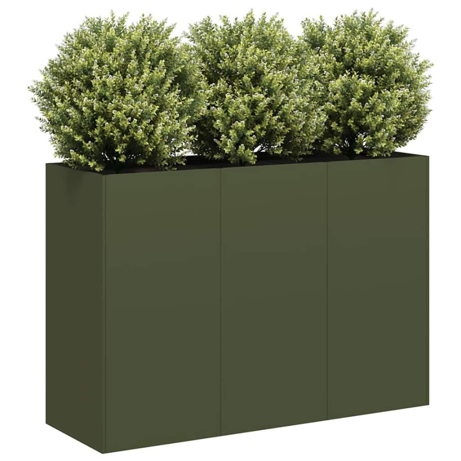 vidaXL Plantenbak 120x40x80 cm koudgewalst staal olijfgroen afbeelding 1