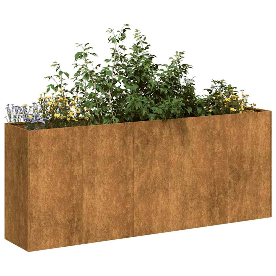 vidaXL Plantenbak roestig 200x40x80 cm weervast staal afbeelding 1