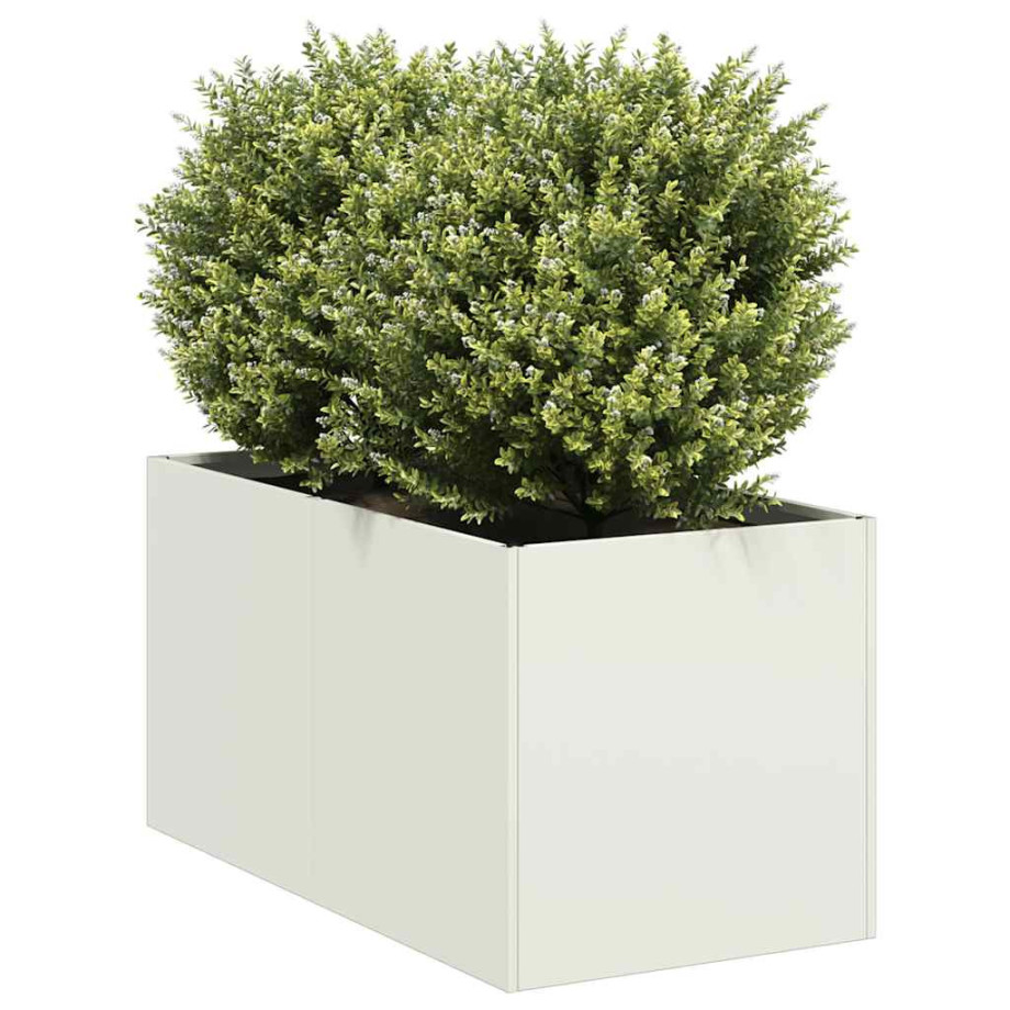 vidaXL Plantenbak 40x80x40 cm koudgewalst staal wit afbeelding 1