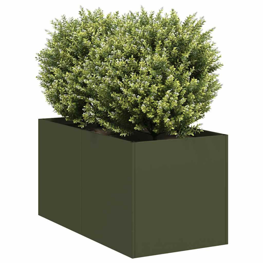 vidaXL Plantenbak 40x80x40 cm koudgewalst staal olijfgroen afbeelding 1