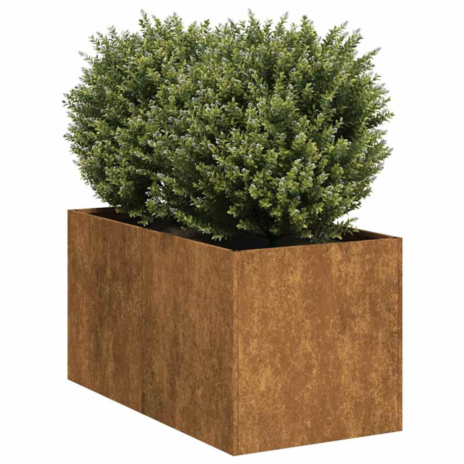 vidaXL Plantenbak roestig 40x80x40 cm weervast staal afbeelding 1