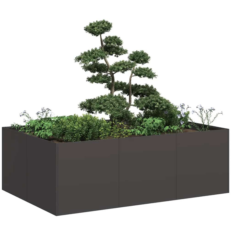 vidaXL Plantenbak 120x80x40 cm staal zwart afbeelding 1