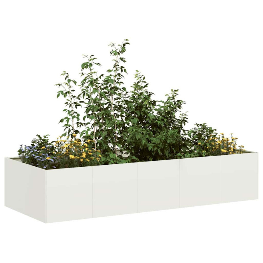 vidaXL Plantenbak 200x80x40 cm staal wit afbeelding 1