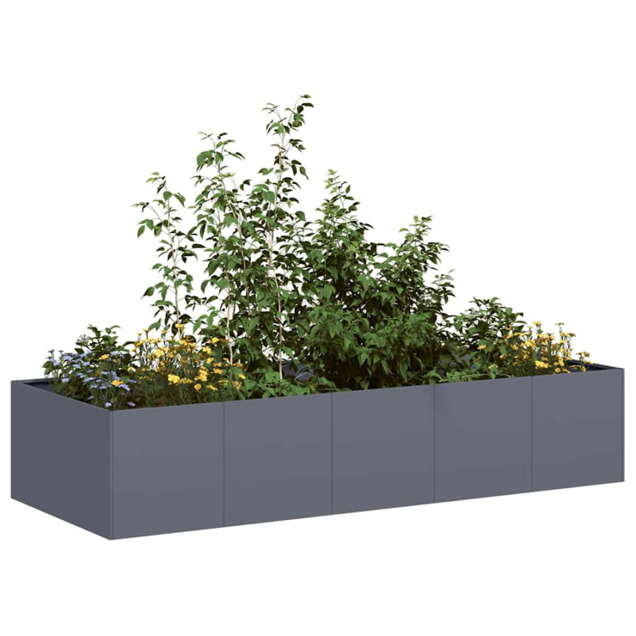 vidaXL Plantenbak 200x80x40 cm staal antracietkleurig vidaXL Plantenbak 200x80x40 cm staal antracietkleurig afbeelding 1