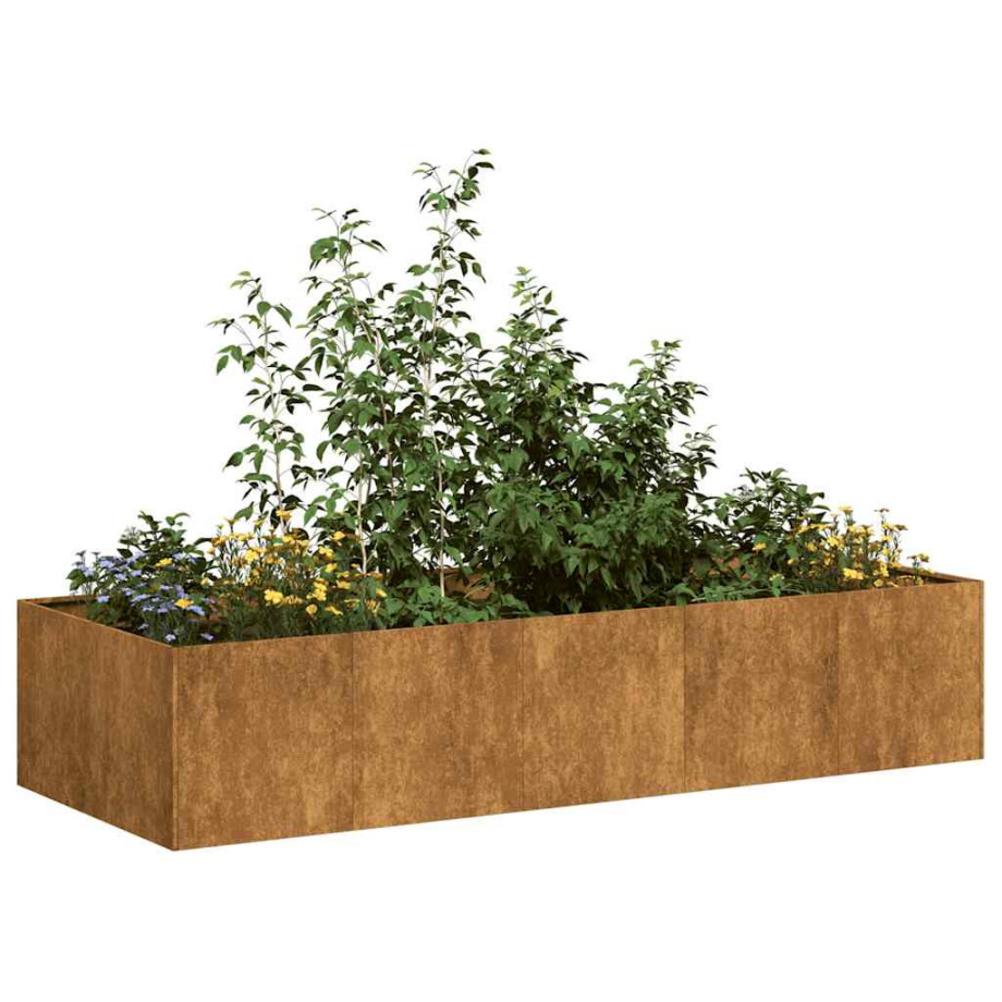 vidaXL Plantenbak roestig 200x80x40 cm weervast staal afbeelding 1