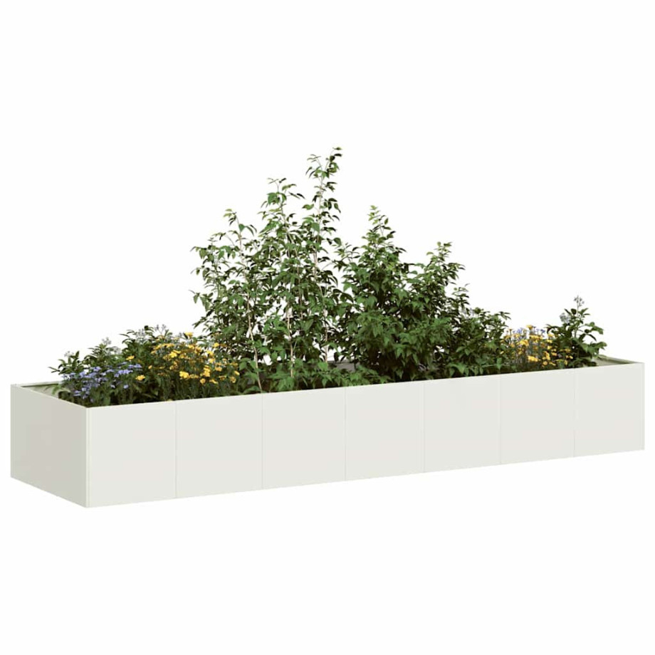 vidaXL Plantenbak 280x80x40 cm staal wit afbeelding 1