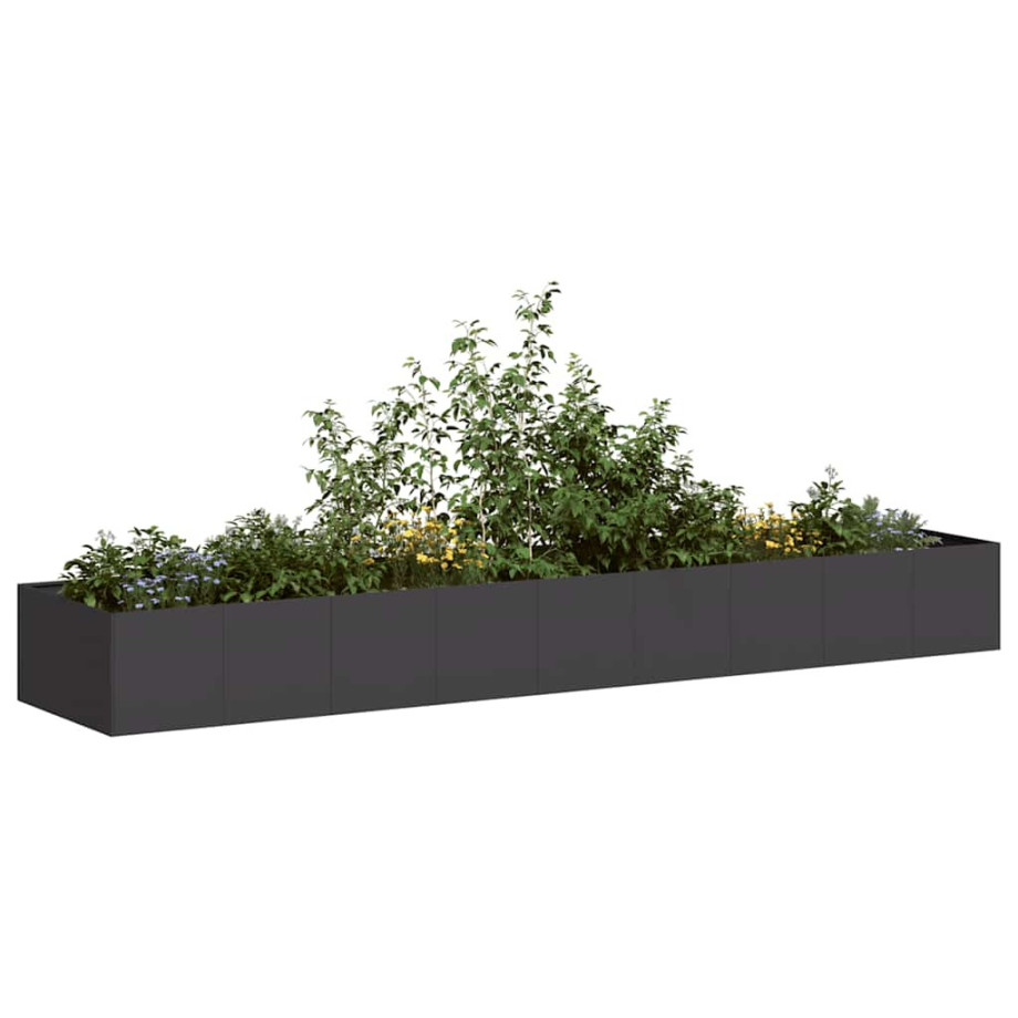 vidaXL Plantenbak 360x80x40 cm staal zwart afbeelding 1