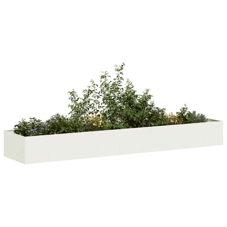 vidaXL Plantenbak 360x80x40 cm staal wit afbeelding 1