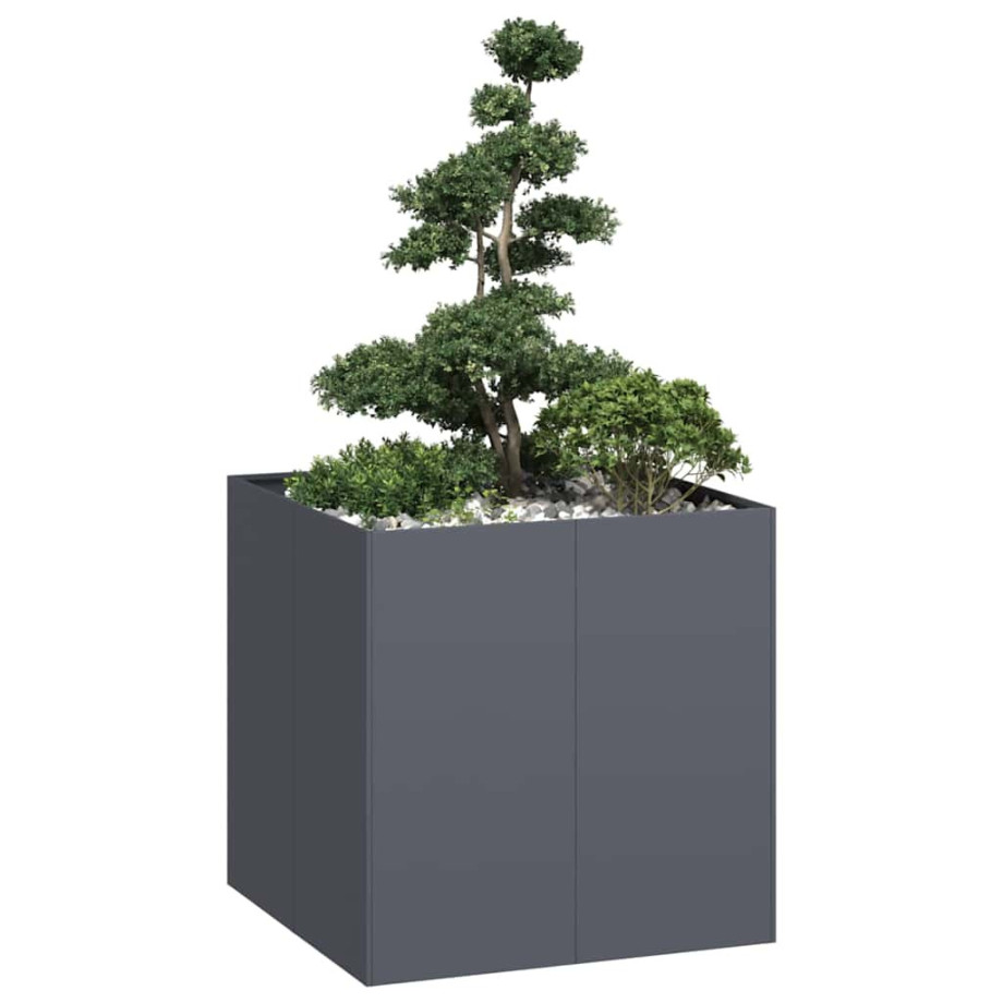 vidaXL Plantenbak 80x80x80 cm staal antracietkleurig vidaXL Plantenbak 80x80x80 cm staal antracietkleurig afbeelding 1