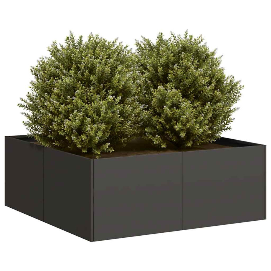 vidaXL Plantenbak 80x80x30 cm staal zwart afbeelding 1