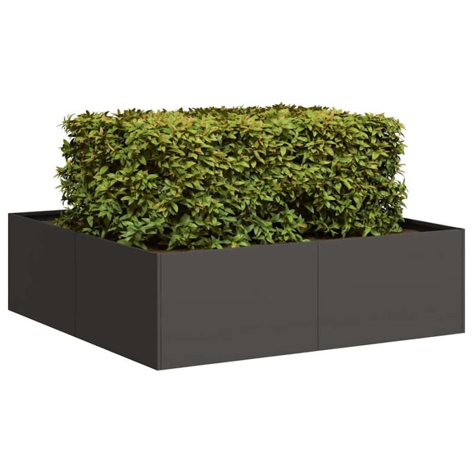 vidaXL Plantenbak 100x100x30 cm staal zwart afbeelding 1