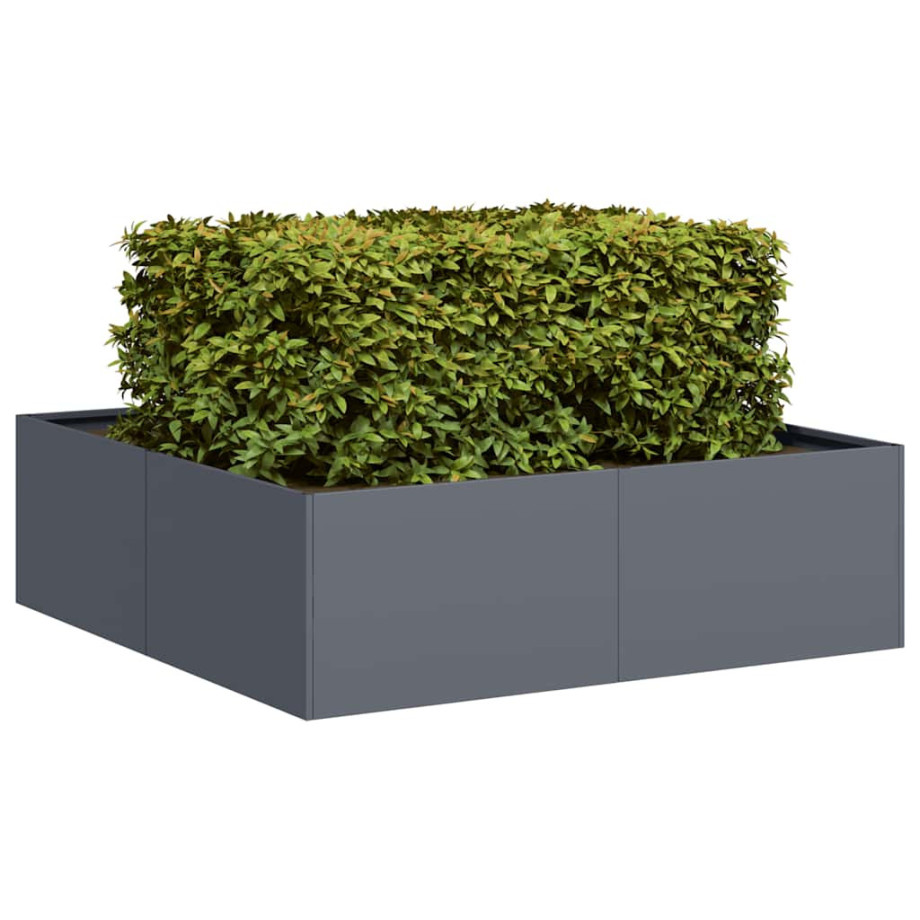 vidaXL Plantenbak 100x100x30 cm staal antracietkleurig vidaXL Plantenbak 100x100x30 cm staal antracietkleurig afbeelding 1